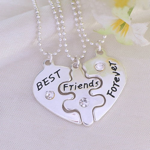 3pcs/set Pendant Gift "Best Friends Forever" Heart Broken Necklace Jewelry 